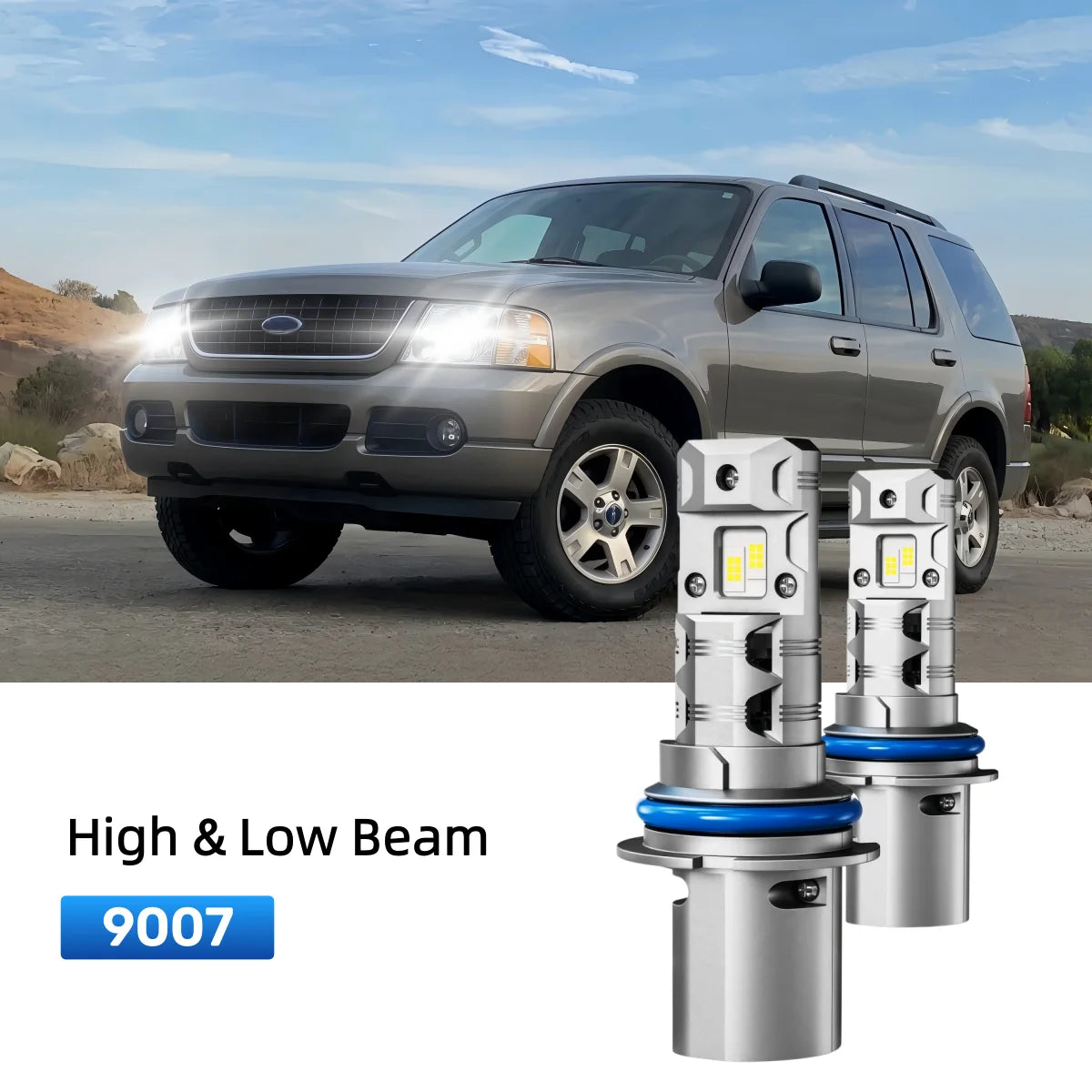 Best 9007 LED headlight bulbs replacement for 1995-1998 Ford Explorer