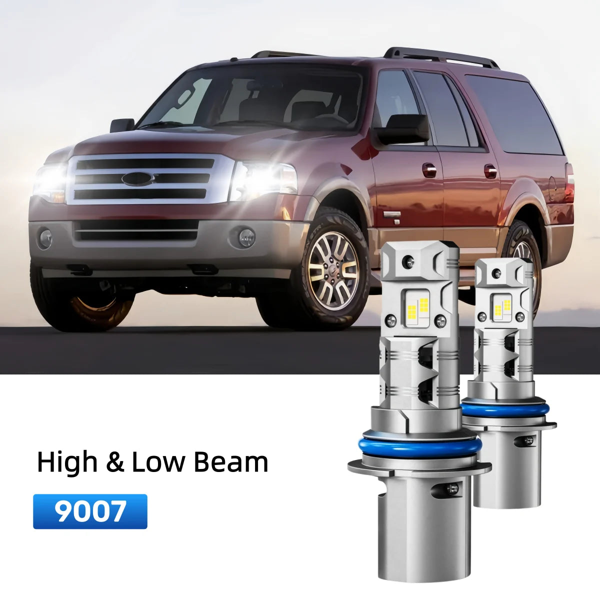 Best 9007 LED headlight bulbs replacement for 1997-1998 Ford Expedition