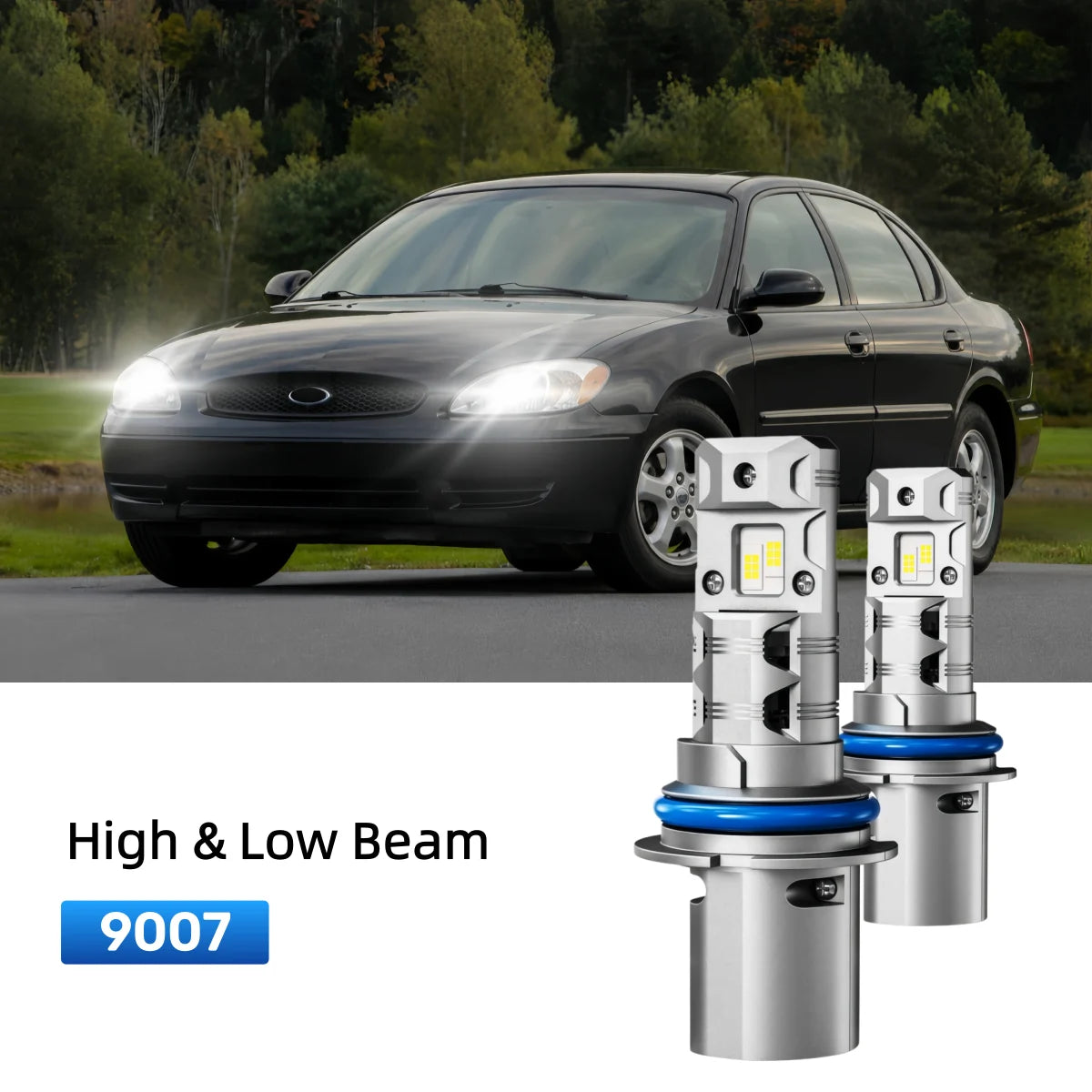 Best 9007 LED headlight bulbs replacement for 1998-1999 Ford Taurus