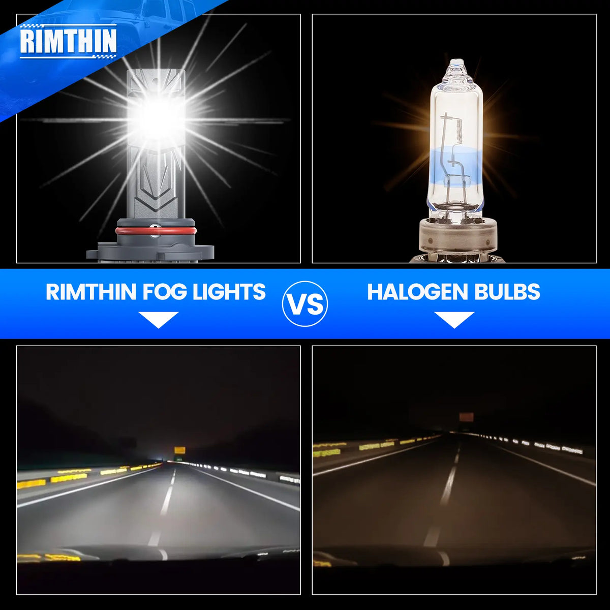 E1 Series LED headlight bulbs are brighter than halogen bulbs