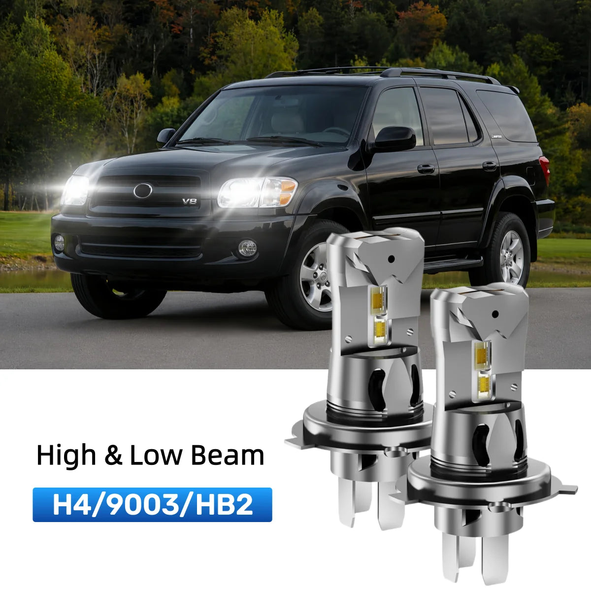Best H4 LED headlight bulbs replacement for 2001-2007 Toyota Sequoia