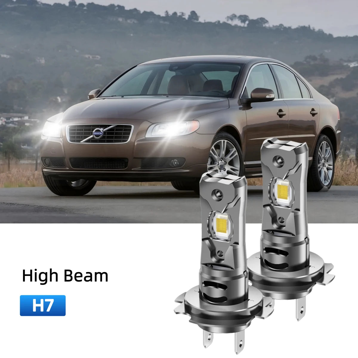 Best H7 LED high beam bulbs replacement for 2004-2006 Volvo S80