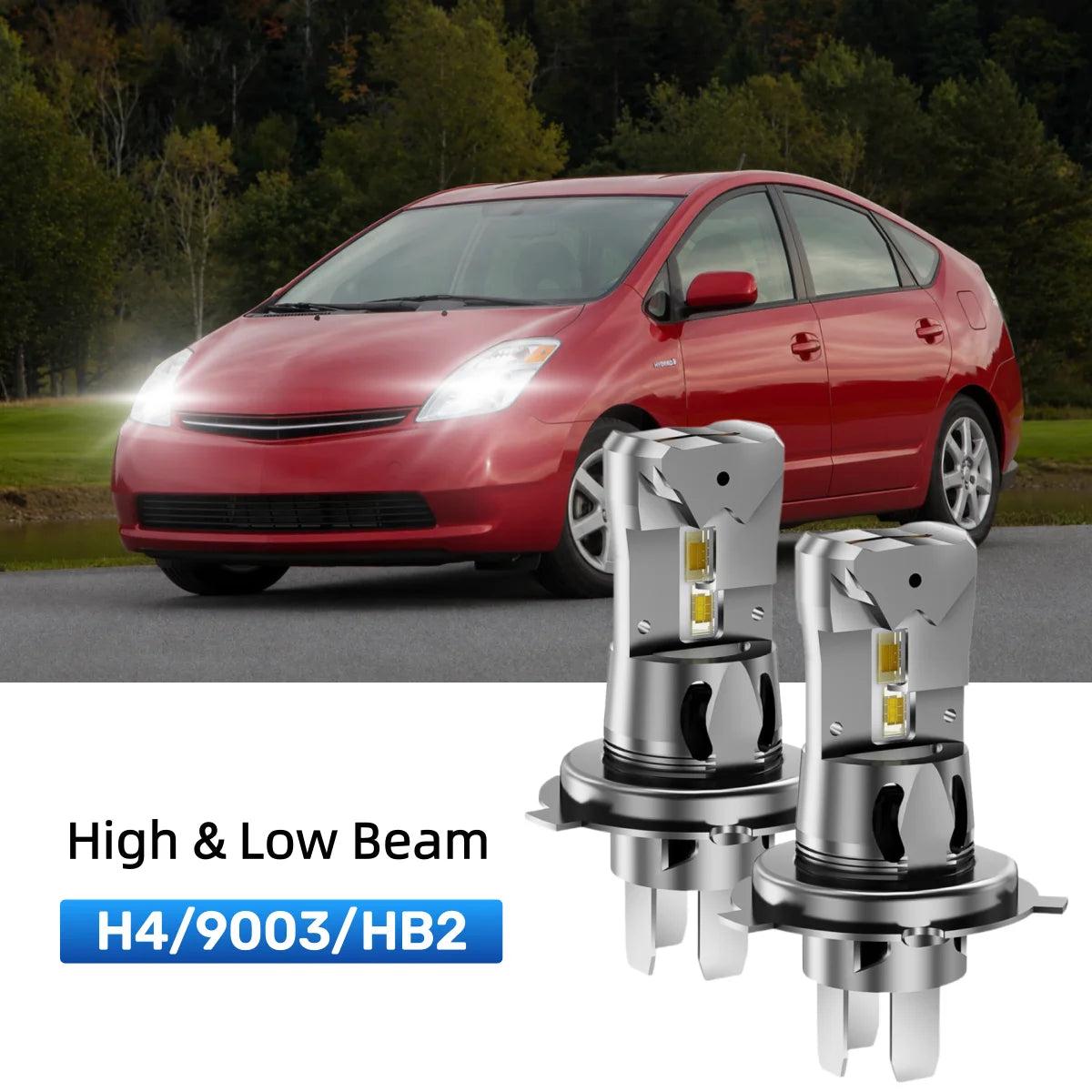 Best H4 LED headlight bulbs replacement for 2004-2009 Toyota Prius