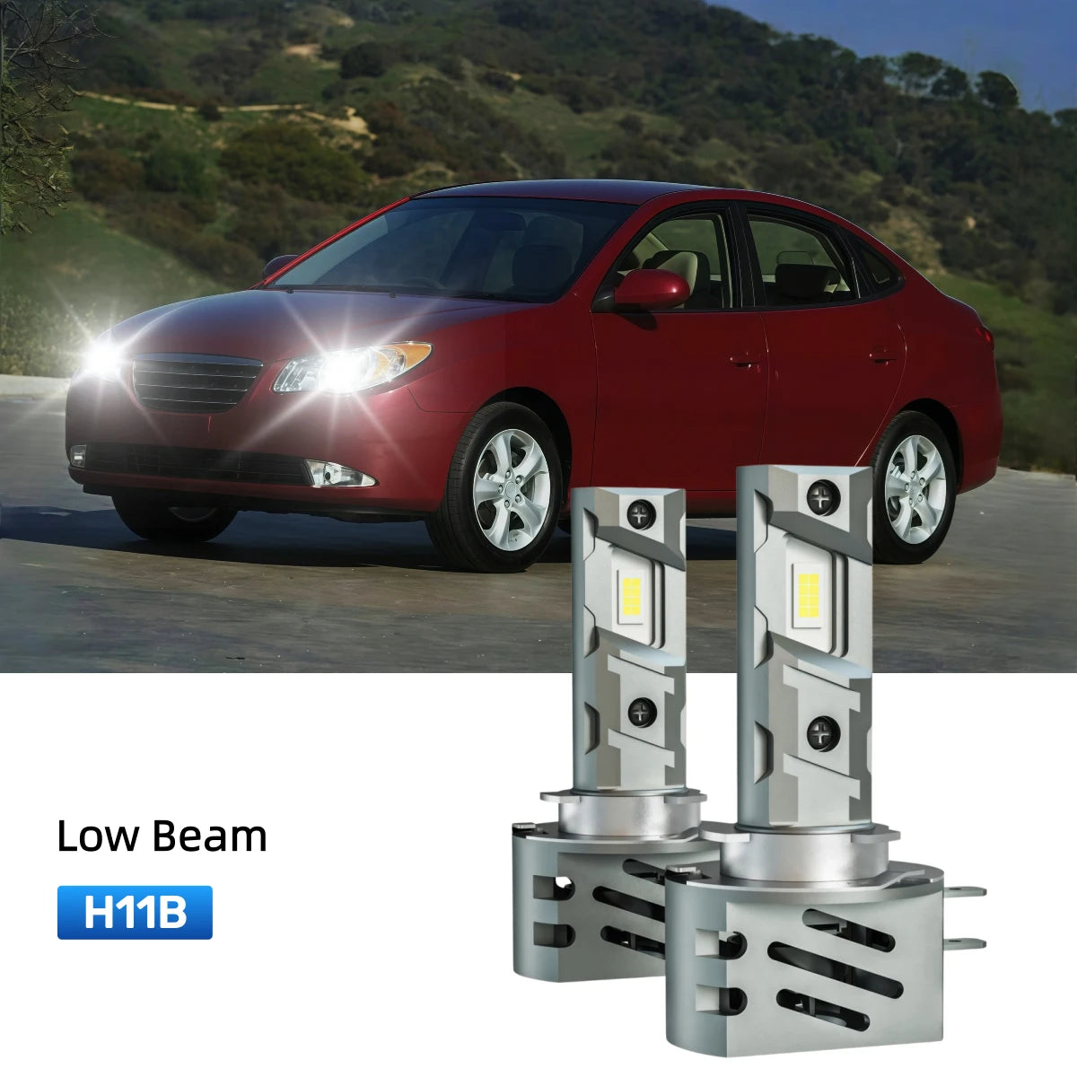 Best H11B LED low beam bulbs replacement for 2007-2008 Hyundai Elantra