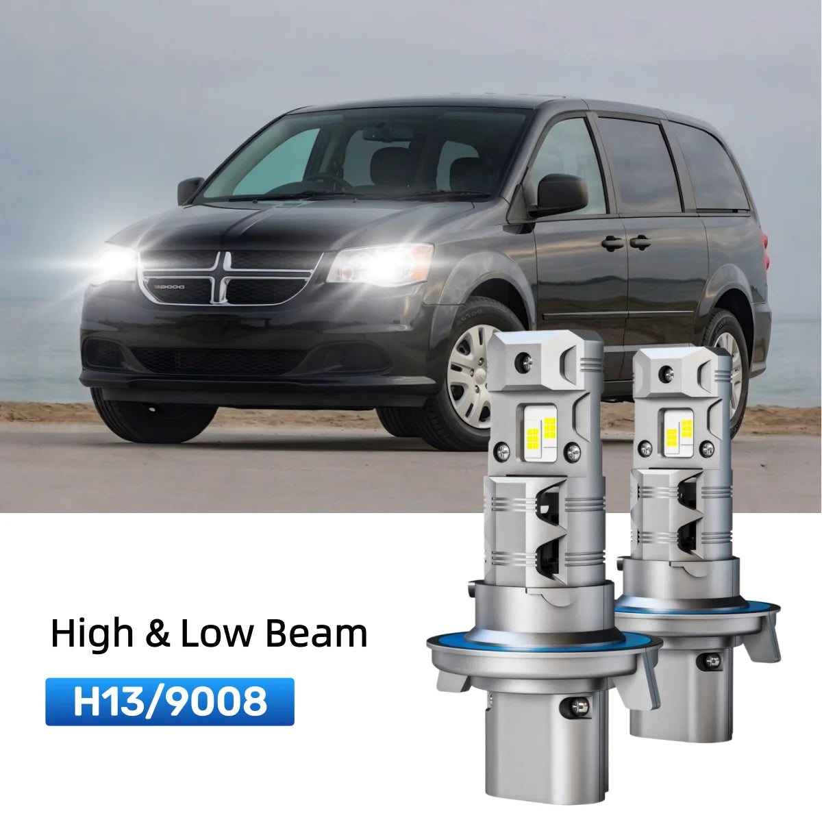 Best H13 LED headlight bulbs replacement for 2008-2010 Dodge Grand Caravan