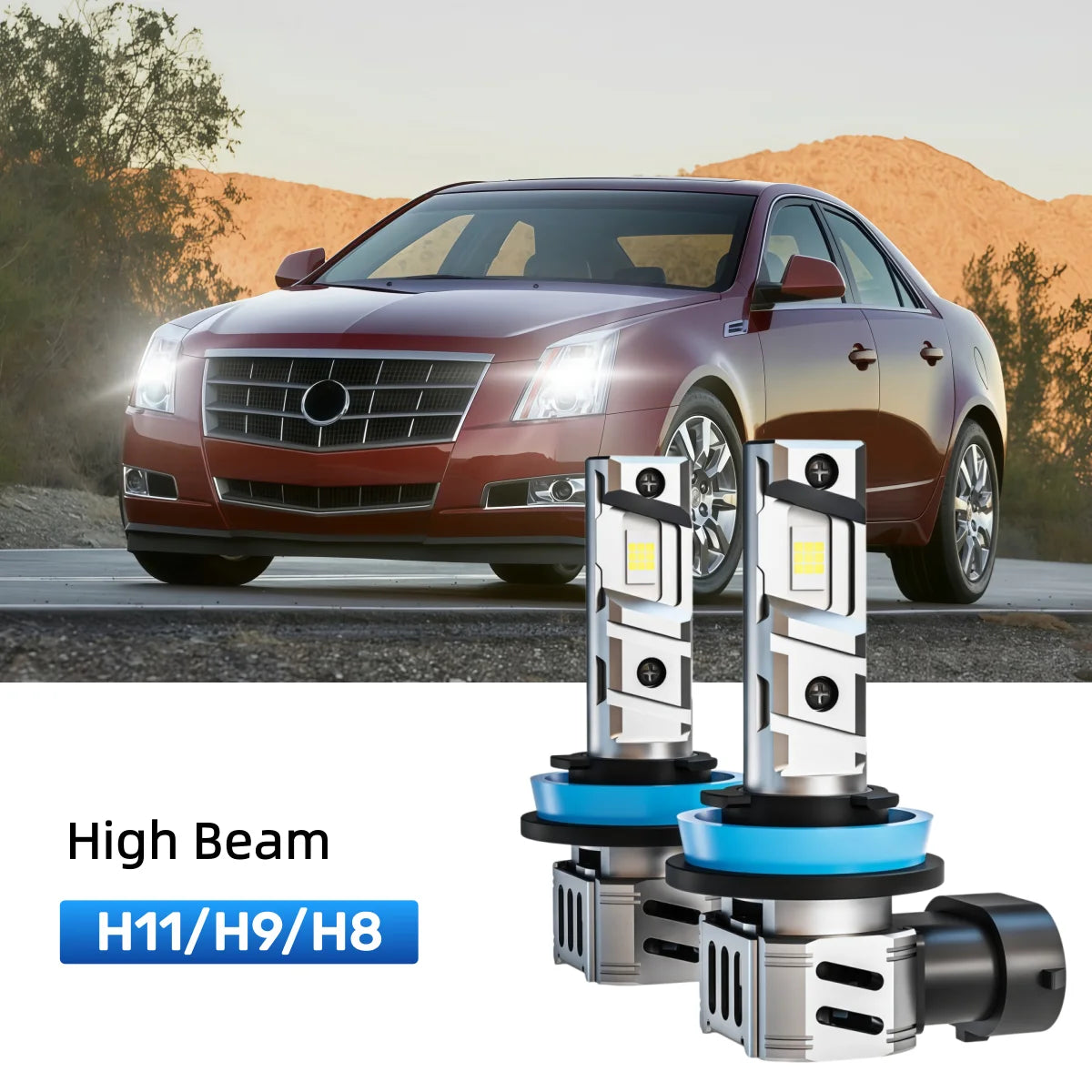 Best H11 LED high beam bulbs replacement for 2008-2013 Cadillac CTS