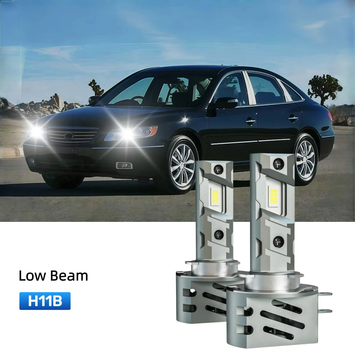 Best H11B LED low beam bulbs replacement for 2009-2010 Hyundai Sonata