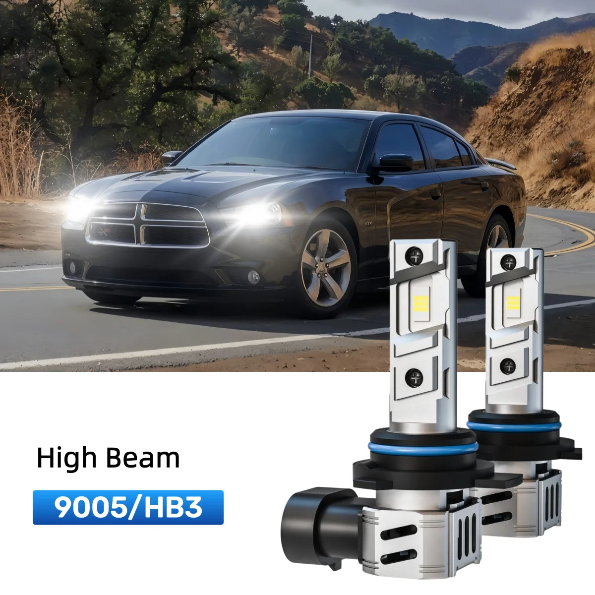 Best 9005 LED high beam bulbs replacement for 2009 Dodge Charger