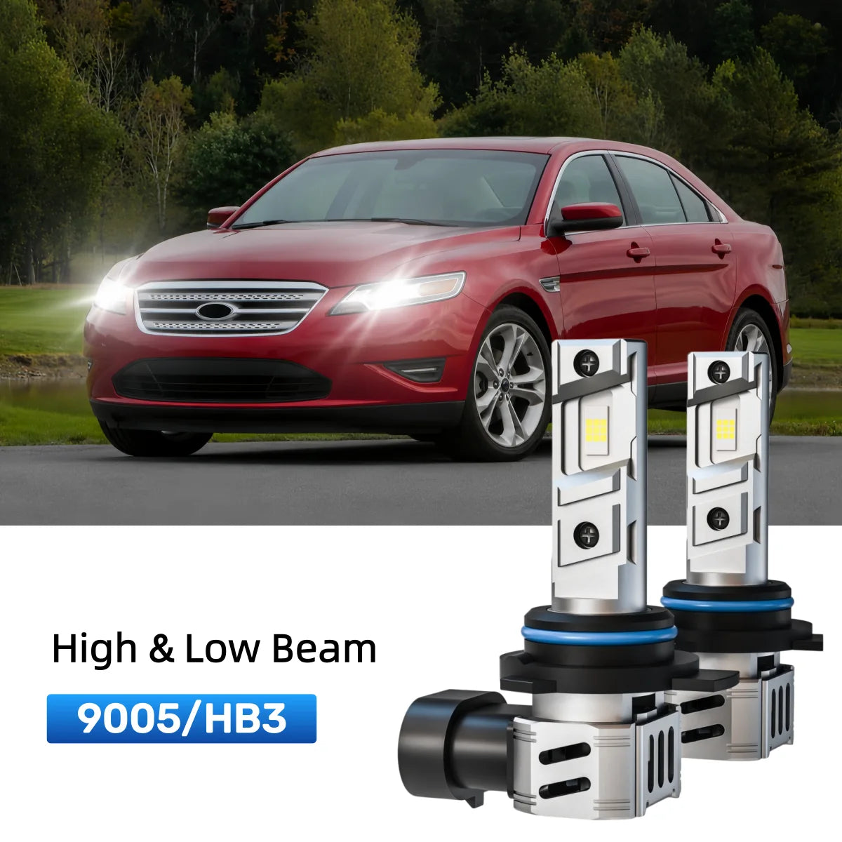 Best 9005 LED headlight bulbs replacement for 2010-2012 Ford Taurus