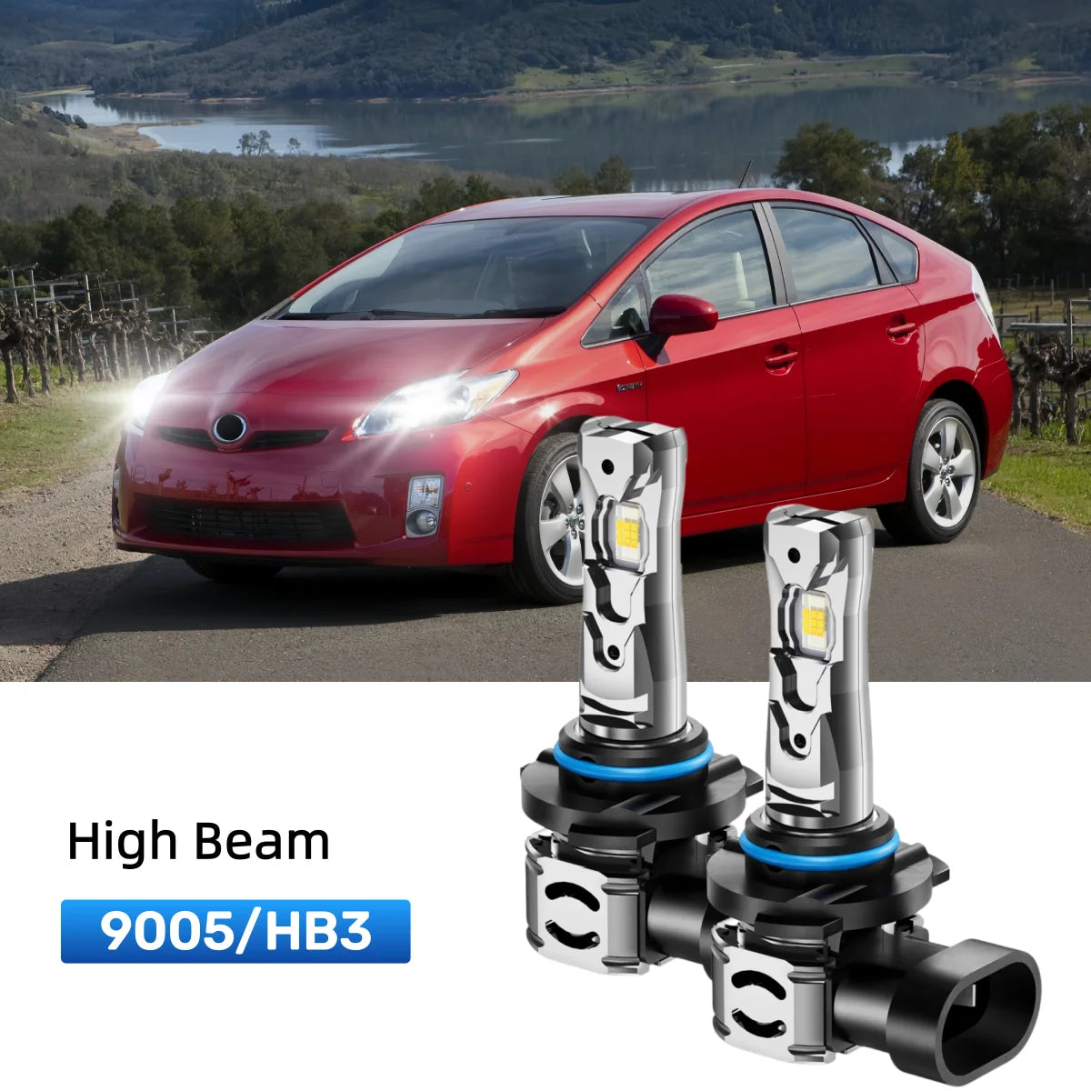 Best 9005 LED high beam bulbs replacement for 2010-2012 Toyota Prius