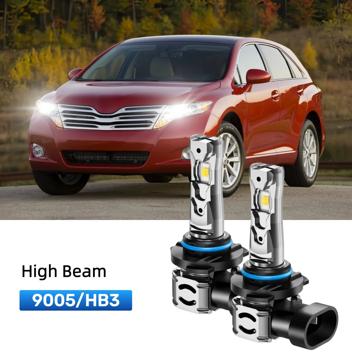 Best 9005 LED high beam bulbs replacement for 2010-2012 Toyota Venza
