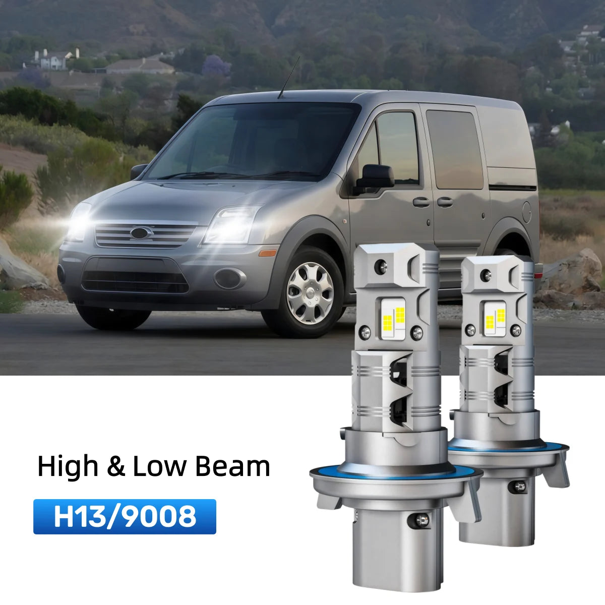 Best H13 LED headlight bulbs replacement for 2010-2013 Ford Transit Connect