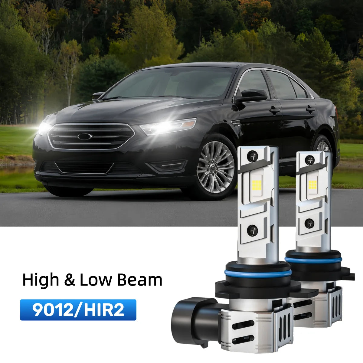 Best 9012 LED headlight bulbs replacement for 2013-2015 Ford Taurus