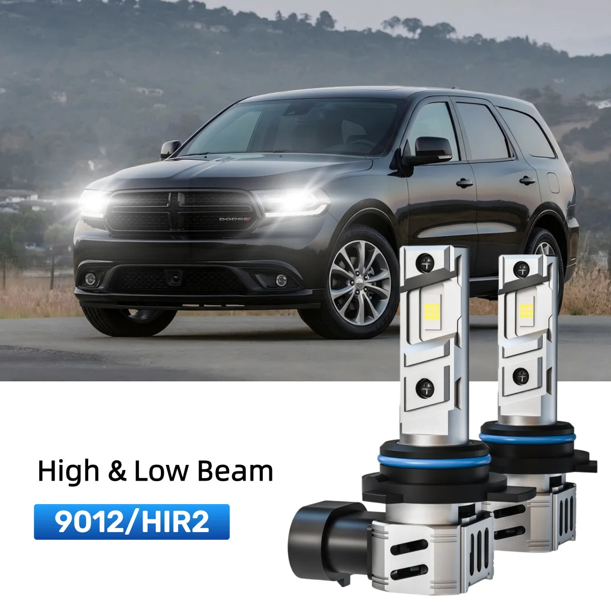 Best 9012 LED headlight bulbs replacement for 2014-2015 Dodge Durango