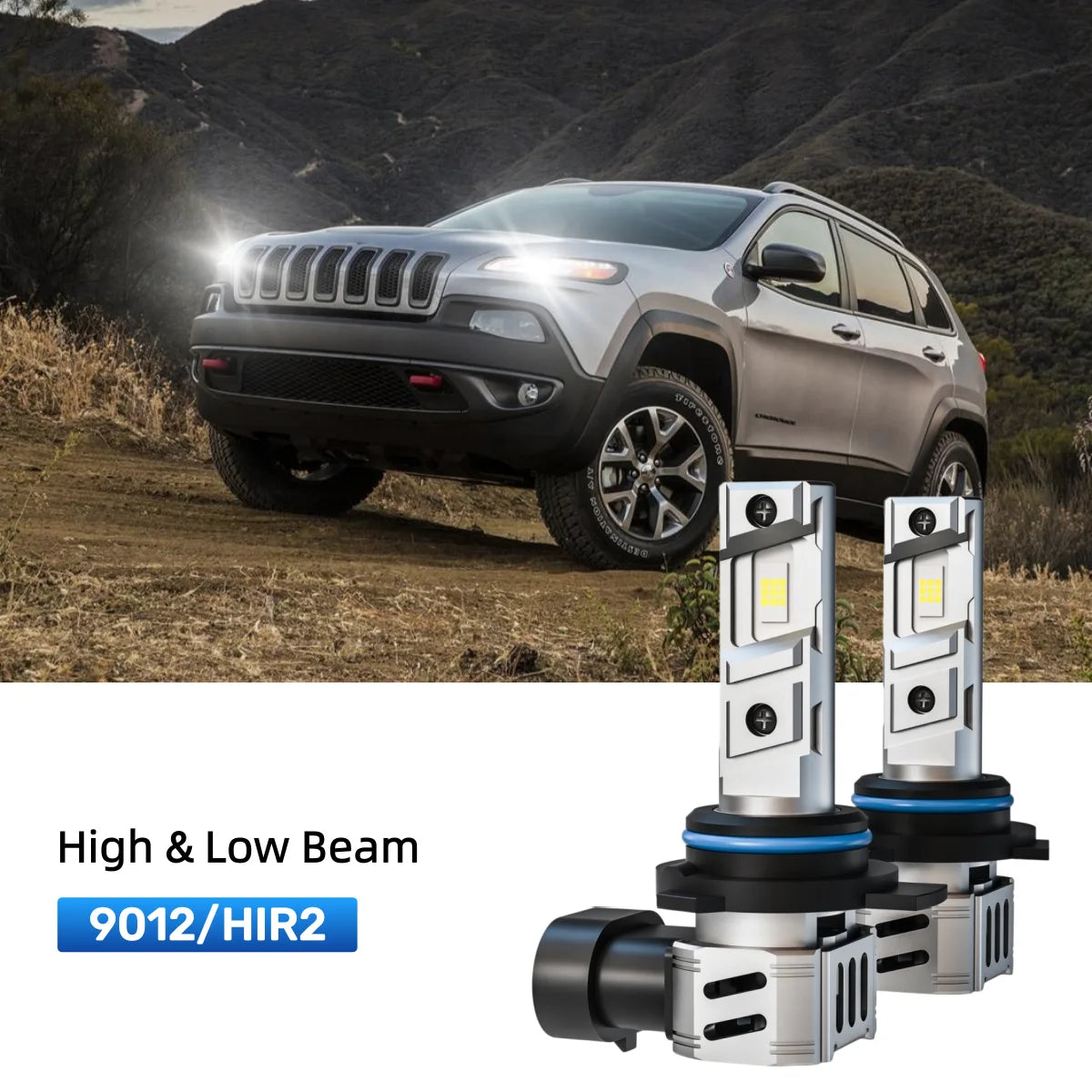Best 9012 LED headlight bulbs replacement for 2014-2015 Jeep Cherokee