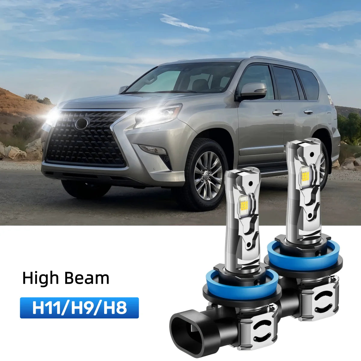 Best H11 LED high beam bulbs replacement for 2014-2020 Lexus GX 460