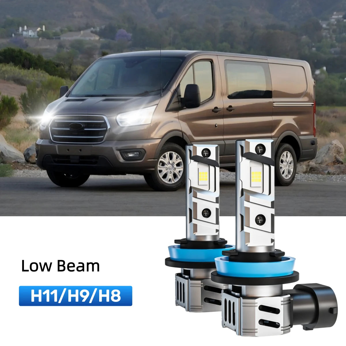 Best H11 LED low beam bulbs replacement for 2015-2020 Ford Transit-150