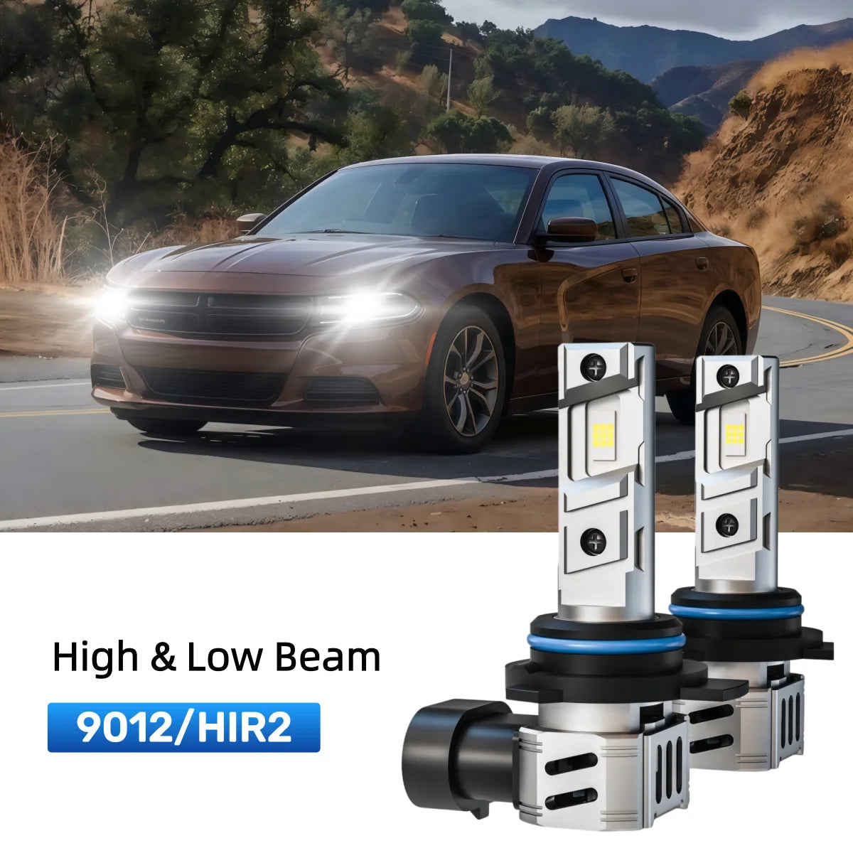 Best 9012 LED headlight bulbs replacement for 2015 Dodge Charger