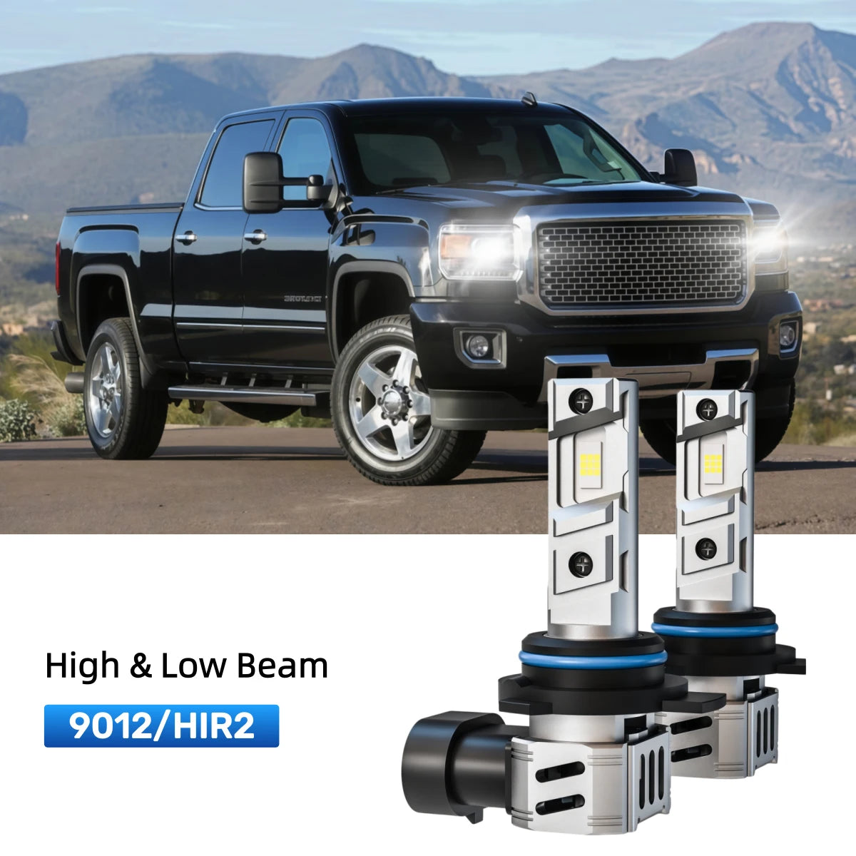 Best 9012 LED headlight bulbs replacement for 2015 GMC Sierra 2500 HD