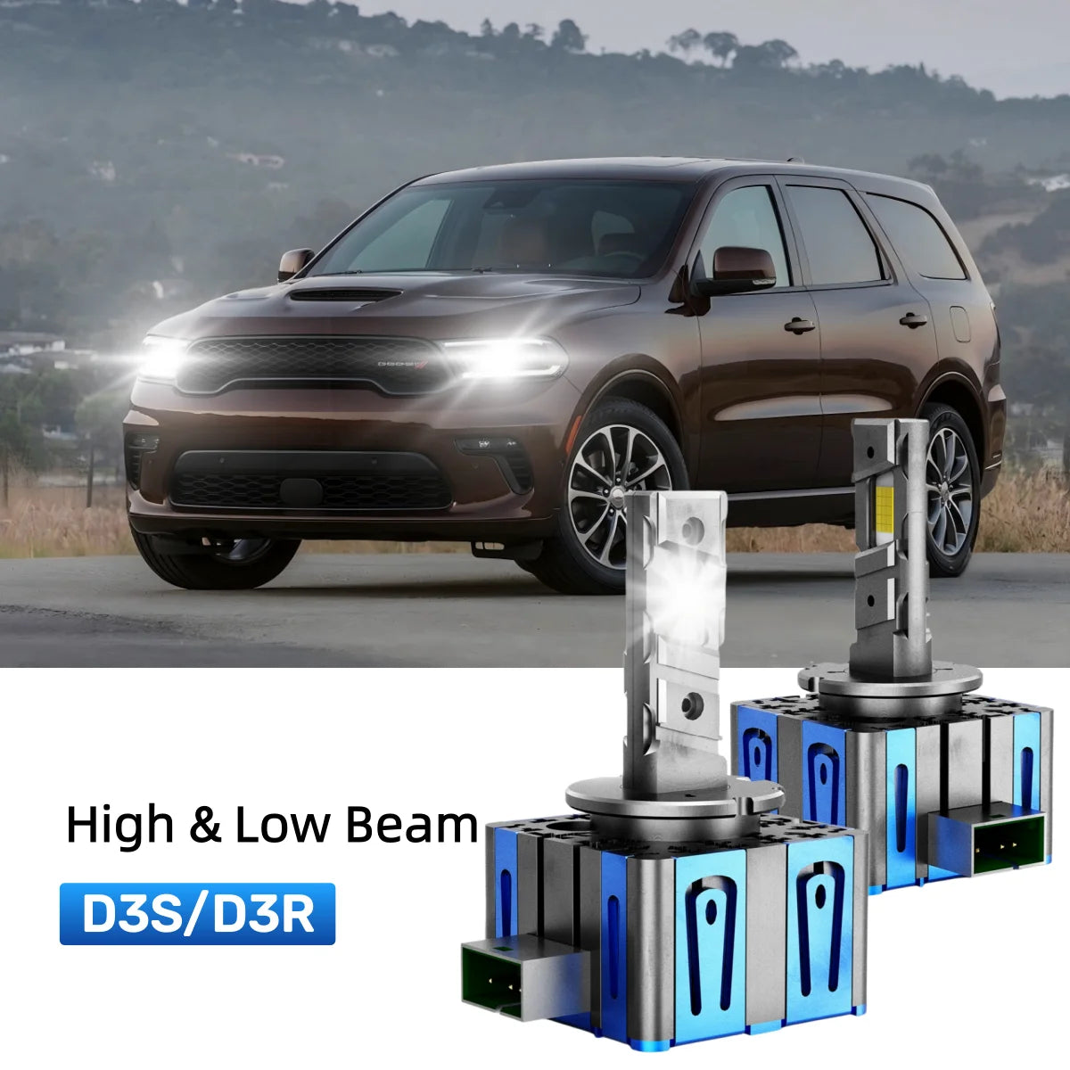 Best D3S LED headlight bulbs replacement for 2021 Dodge Durango
