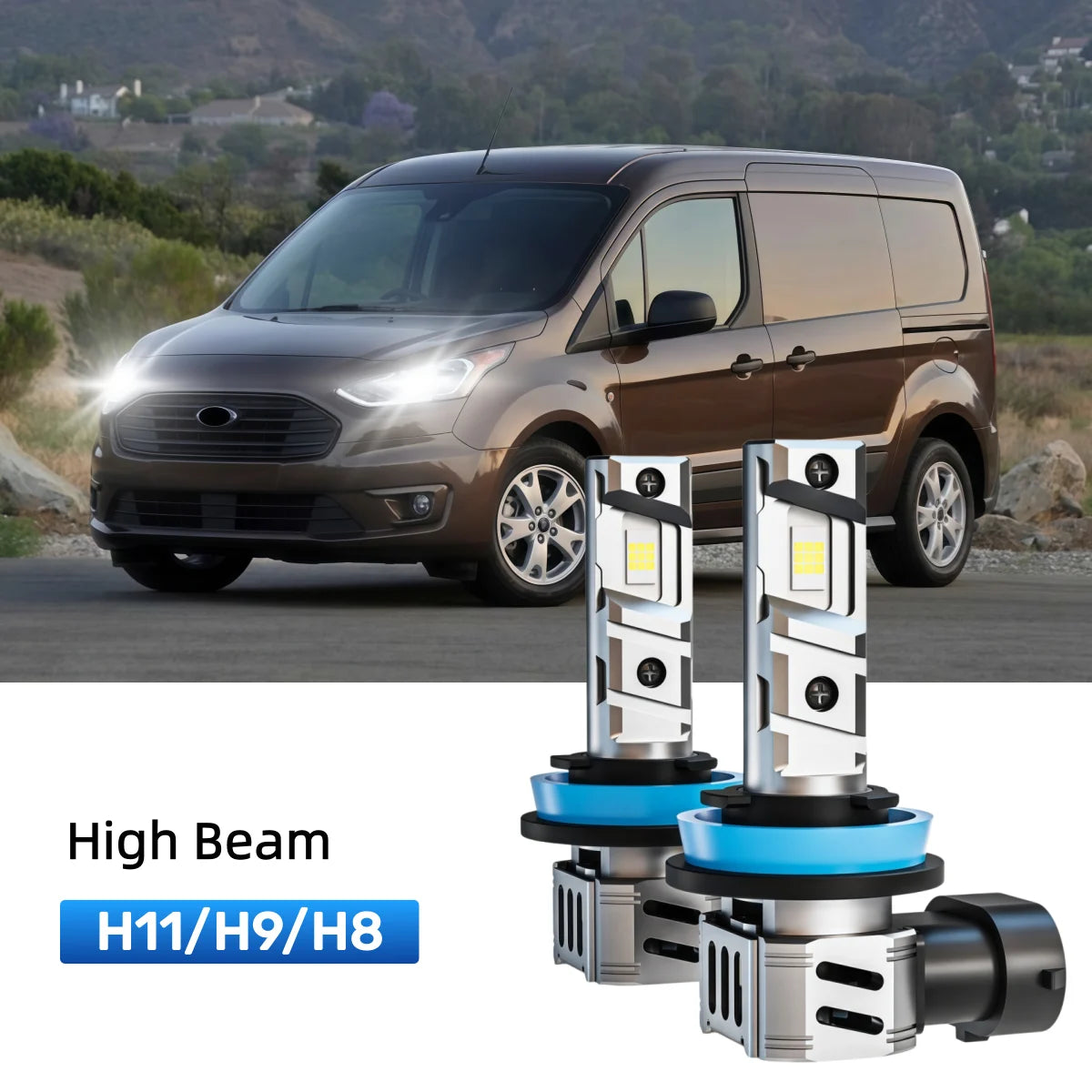 Best H11 LED high beam bulbs replacement for 2022-2023 Ford Transit Connect