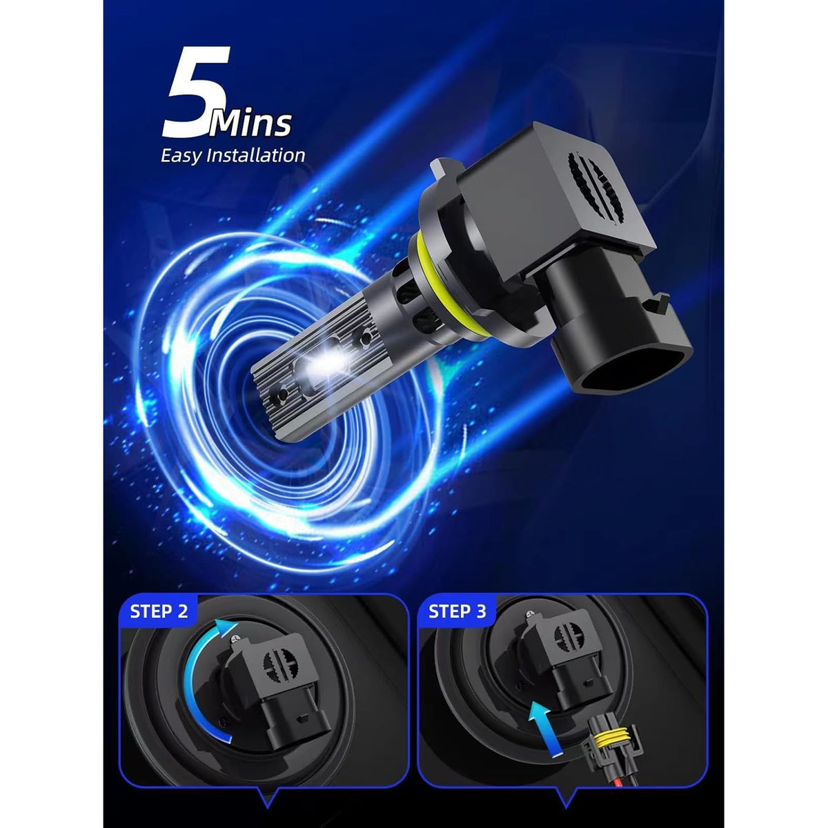 RCJ LED Headlight Bulb Easy Installation 5 Mins