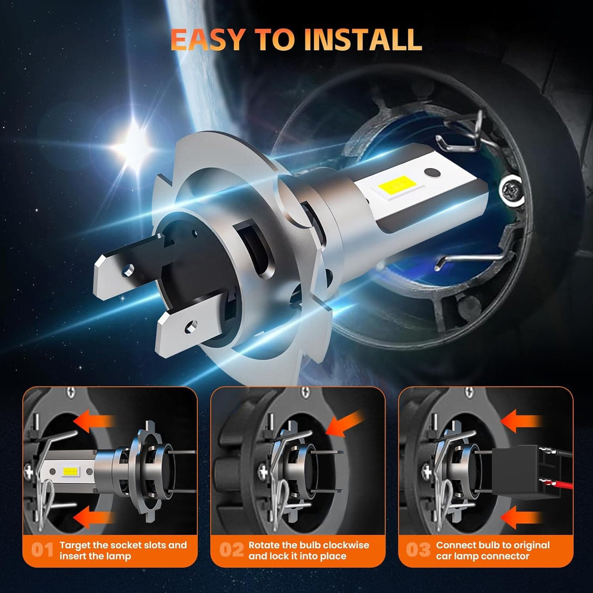H7 LED Headlight Bulb Installation Guide Easy to Install