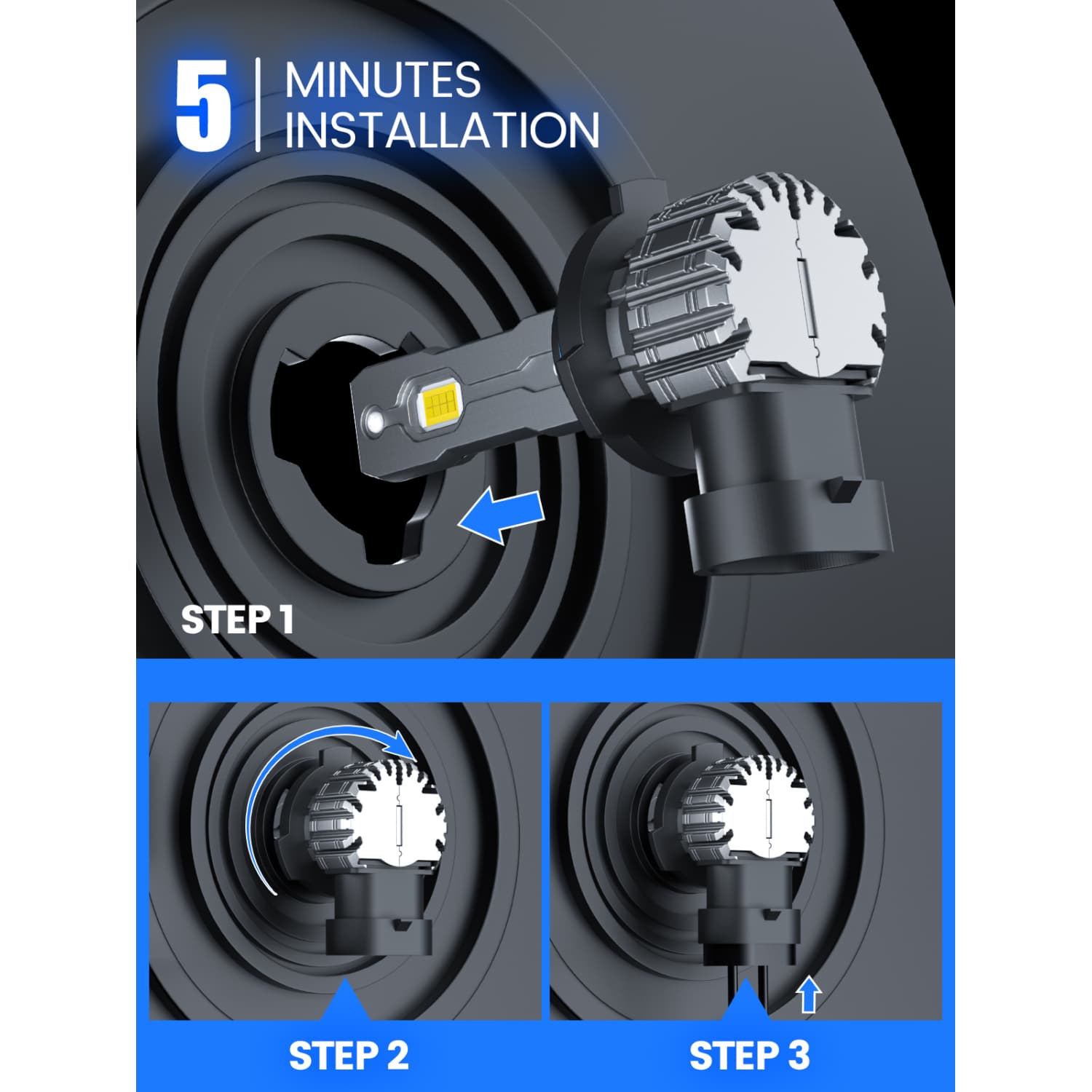 RIMTHIN LED Fog Light Bulb Installation Guide 5 Minutes Install