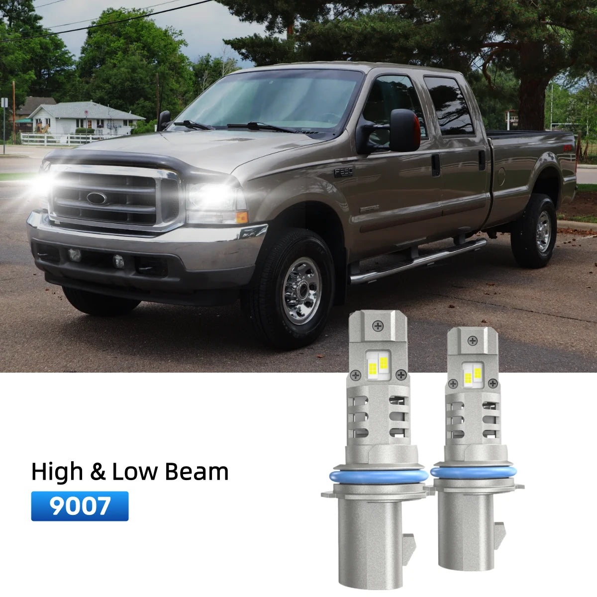 RIMTHIN 9007 LED High & Low Beam Bulbs Fit for 1999-2000 Ford F-350 Super Duty