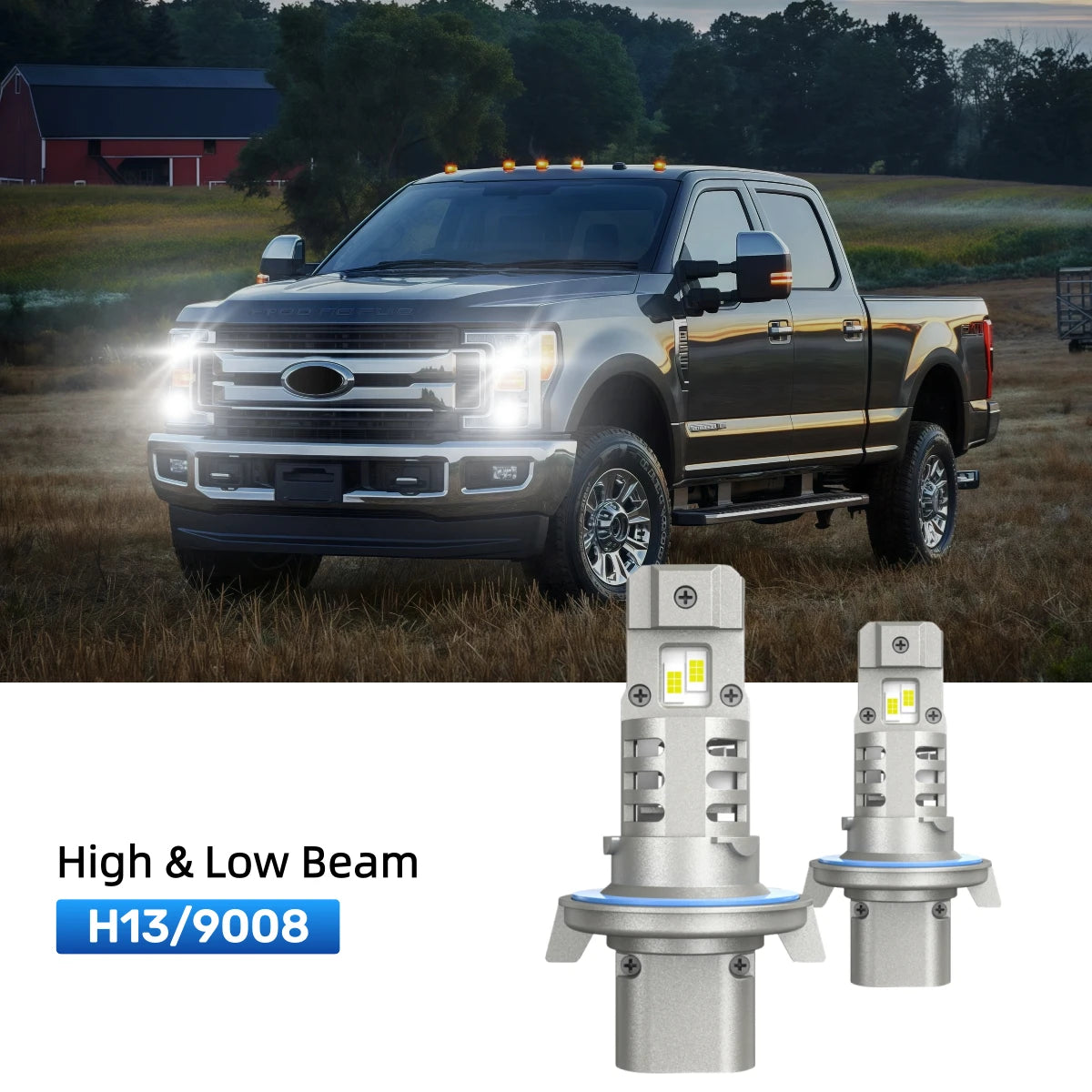 RIMTHIN H13 LED High &Fit for 2017-2020 Ford F-350 Super Duty Low Beam Bulbs