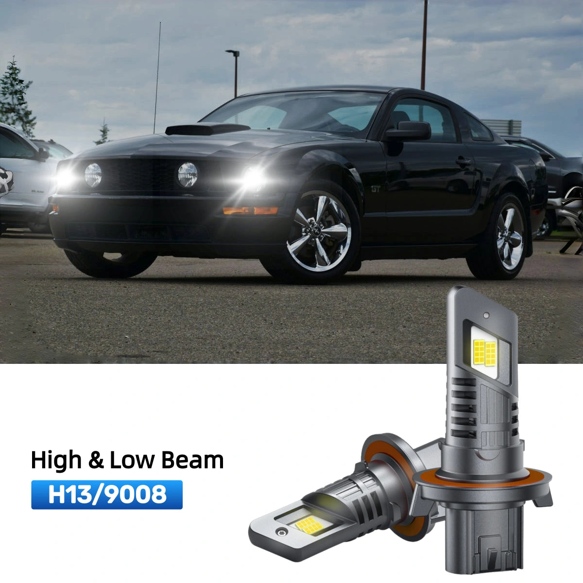 RIMTHIN H13 LED High & Low Beam Bulbs Fit for 2005-2007 Ford Mustang GT