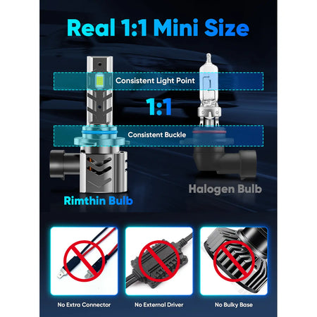 GT2 Series 9005 LED Headlight Bulbs with a Perfect Design