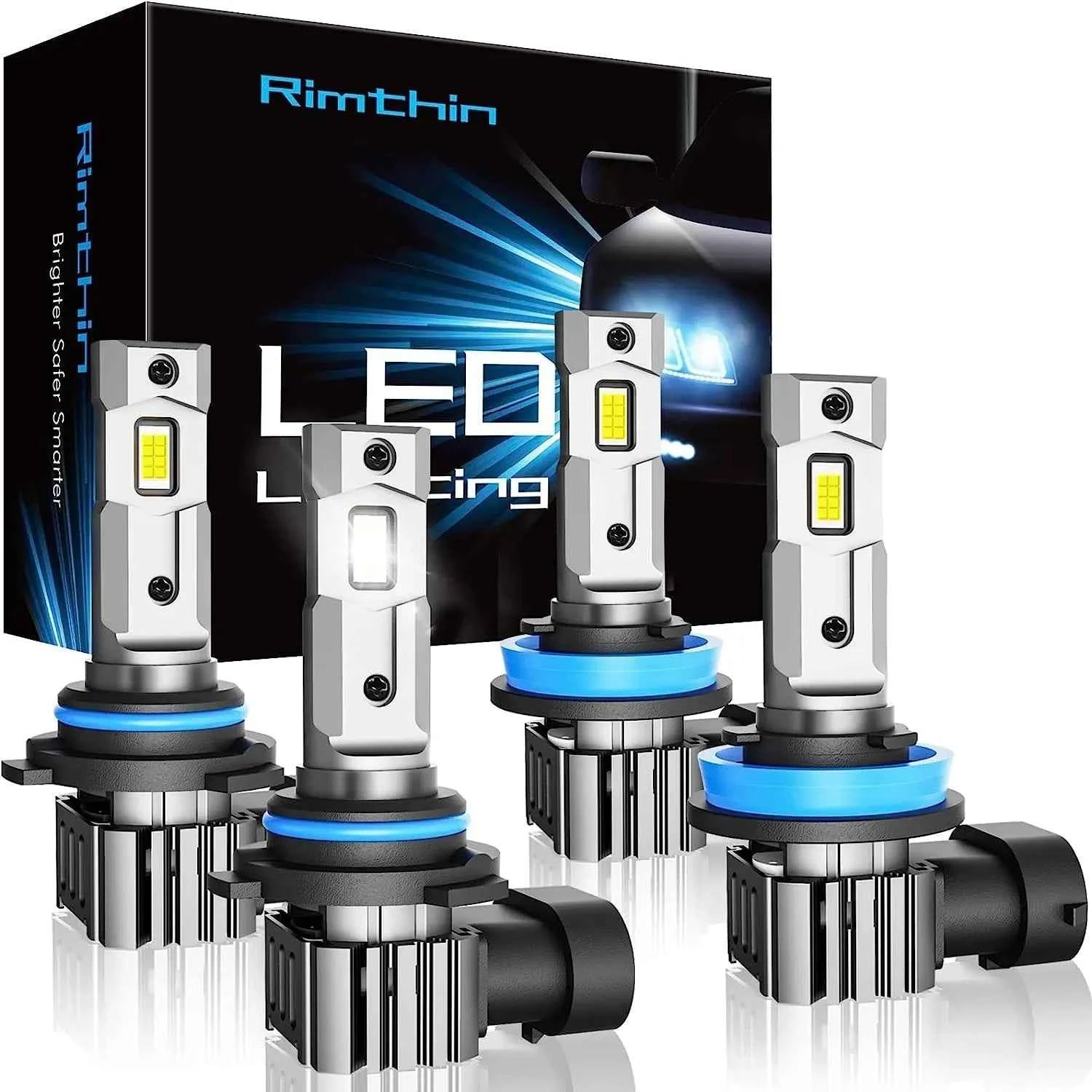 Rimthin XM1 9005/HB3 H11/H9/H8 LED Headlight Bulbs 16000LM 60W Pack of 4