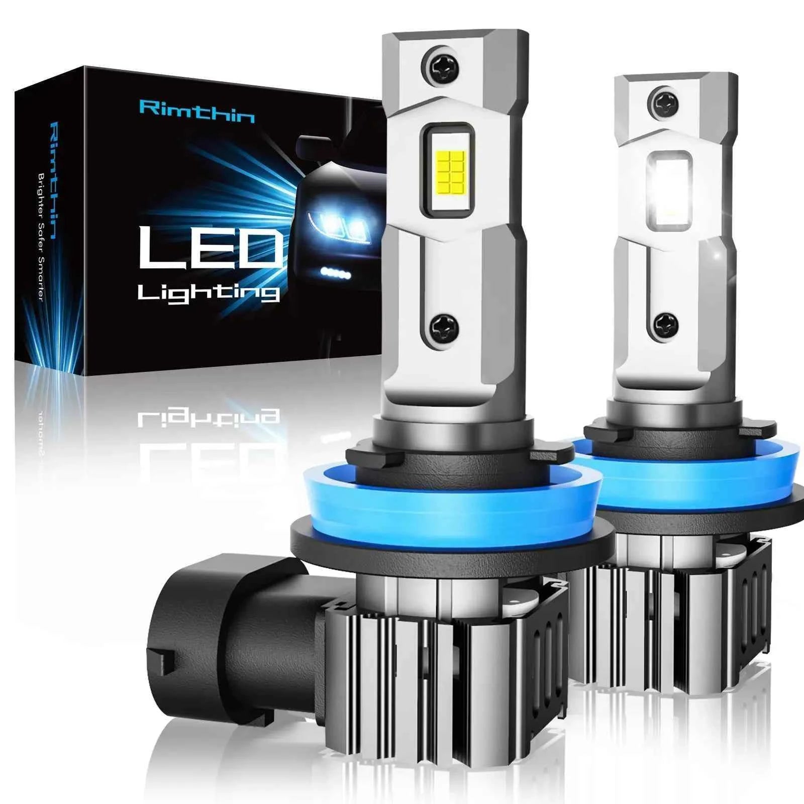 Rimthin XM1 H11 /H8/H9 LED Headlight Bulbs 6000K Cool White 60W 16000LM IP67 Pack of 2