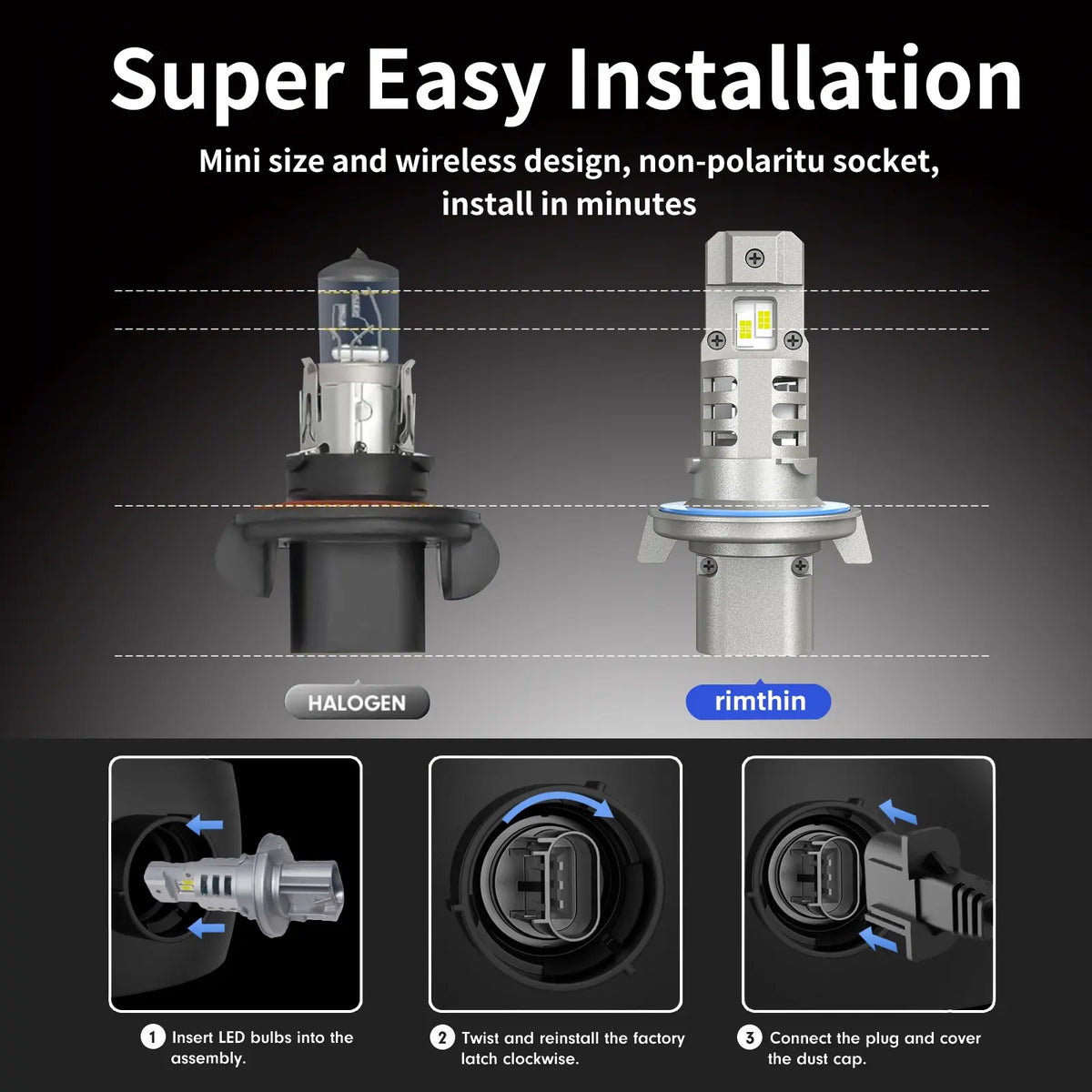XM1 H13 LED Bulbs for Easy Installation