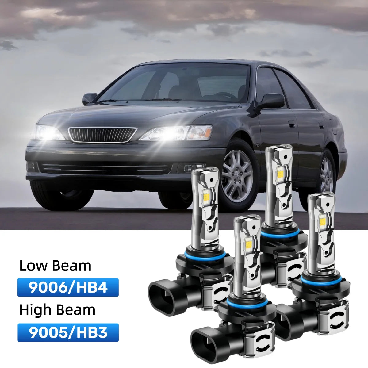 Fit for 1992-1996 Lexus ES300 9005 9006 LED Headlight Bulbs Upgrade | Brighter and Safer