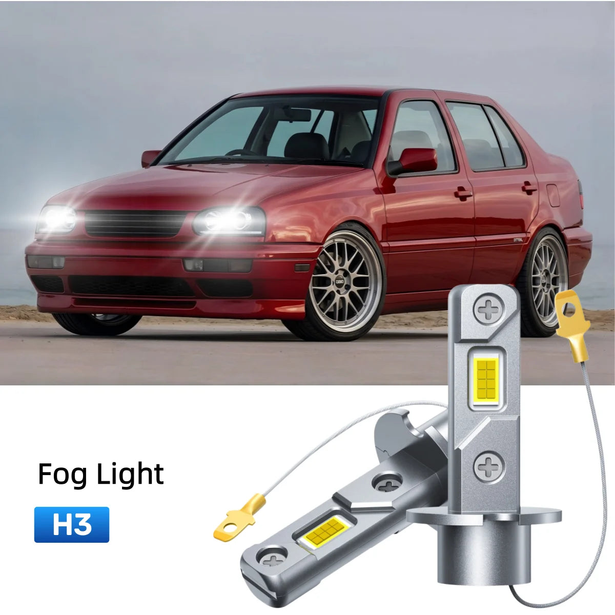 Best H3 LED fog light bulbs replacement for 1995-1996 Volkswagen Jetta