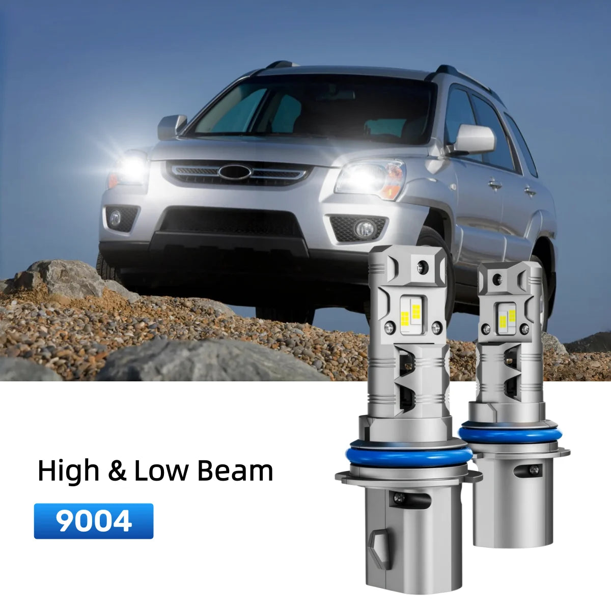 Best 9004 LED headlight bulbs replacement for 1995-1997 Kia Sportage