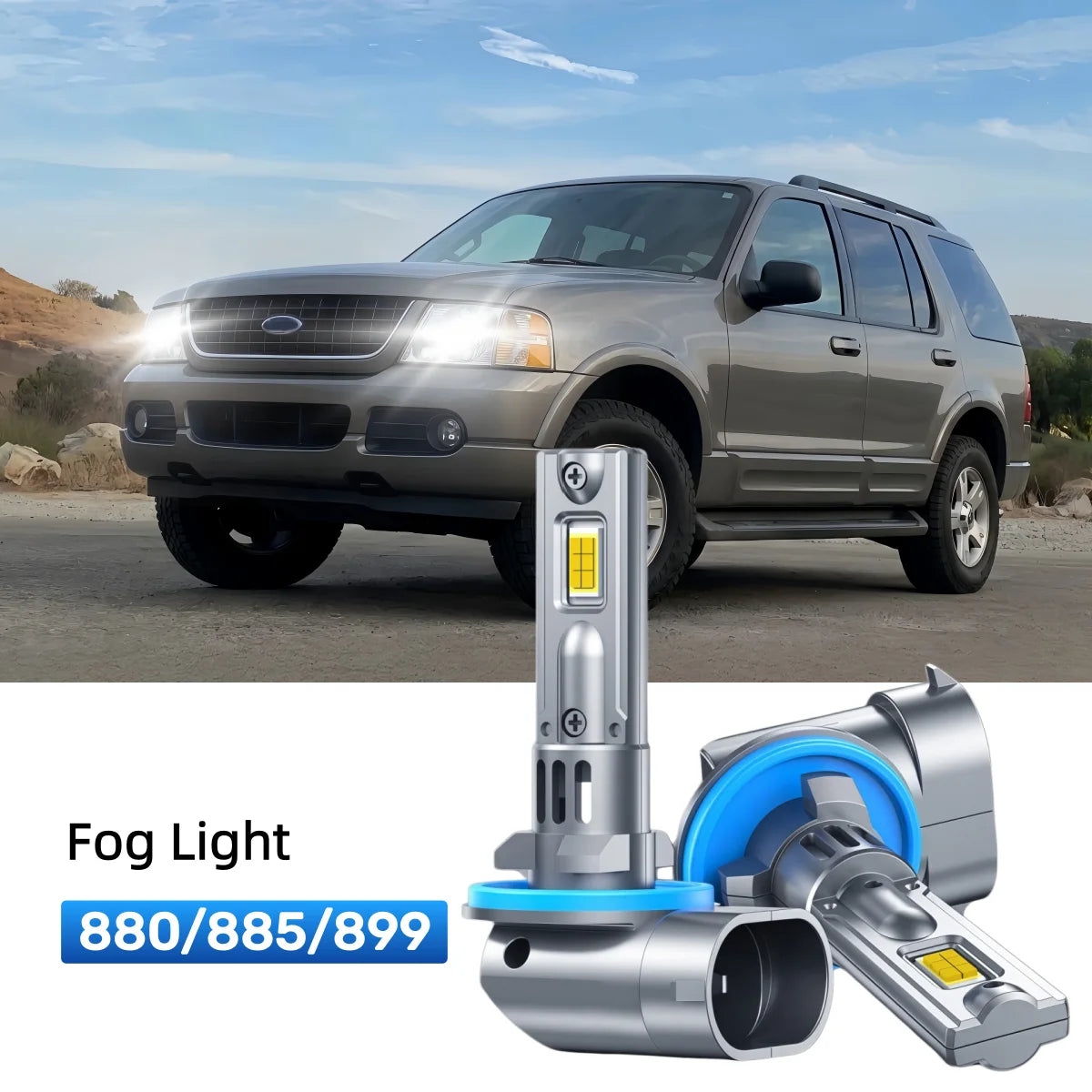 Fit for 1995-1998 Ford Explorer 9007 LED Headlight Bulbs Upgrade | Brighter and Safer