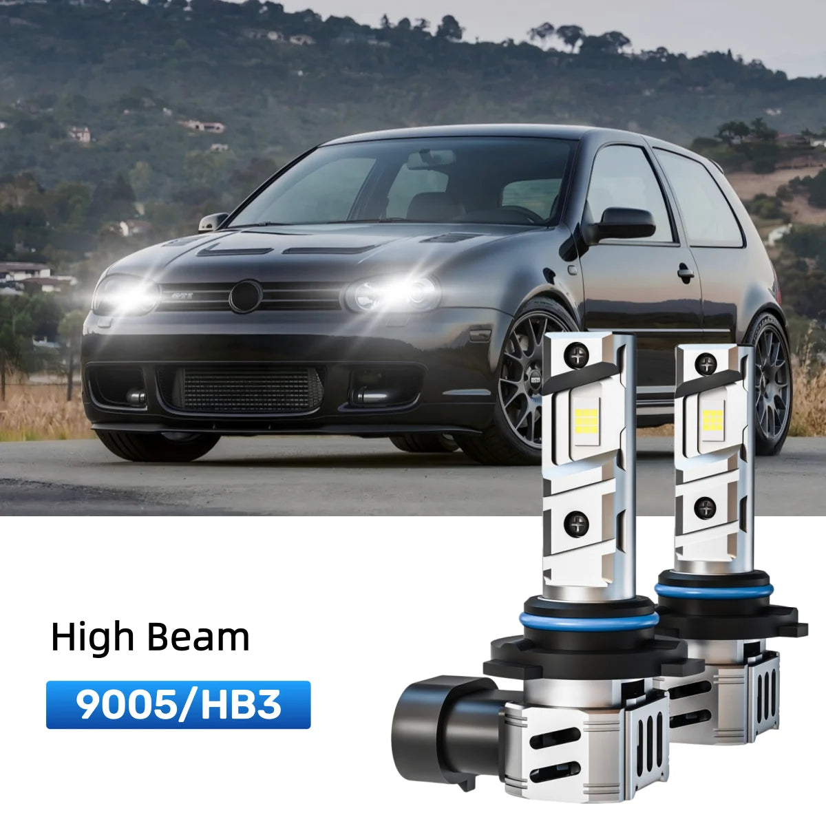 Best 9005 LED high beam bulbs replacement for 1997-1998 Volkswagen Golf