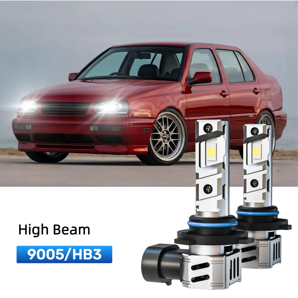 Best 9005 LED high beam bulbs replacement for 1997-1998 Volkswagen Jetta