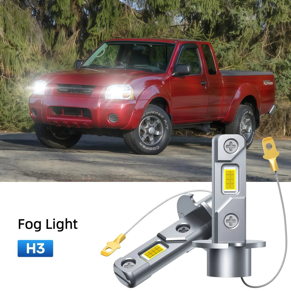 Best H3 LED fog light bulbs replacement for 1999-2000 Nissan Frontier