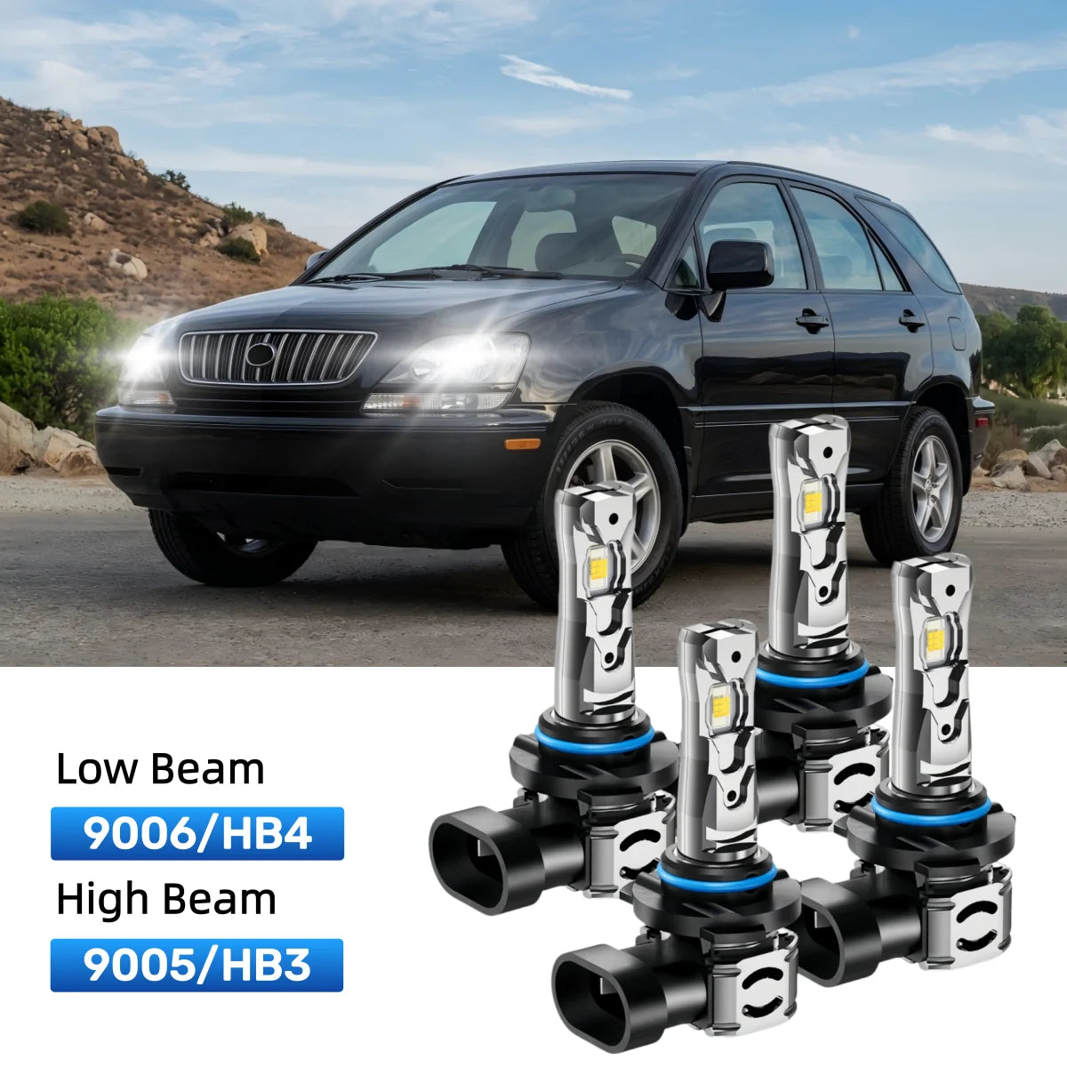 Fit for 1999-2003 Lexus RX 300 9005 9006 LED Headlight Bulbs Upgrade | Brighter and Safer
