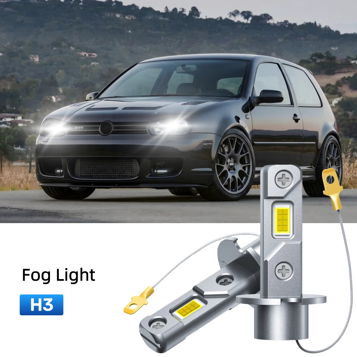 Best H3 LED fog light bulbs replacement for 1999 Volkswagen Golf
