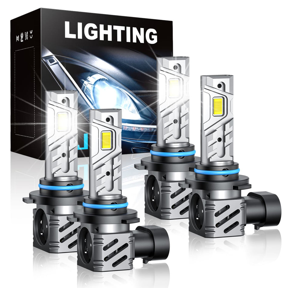 RCJ 9005/HB3 9006/HB4 LED Headlight Bulbs 100W 35000LM IP67 Pack of 4