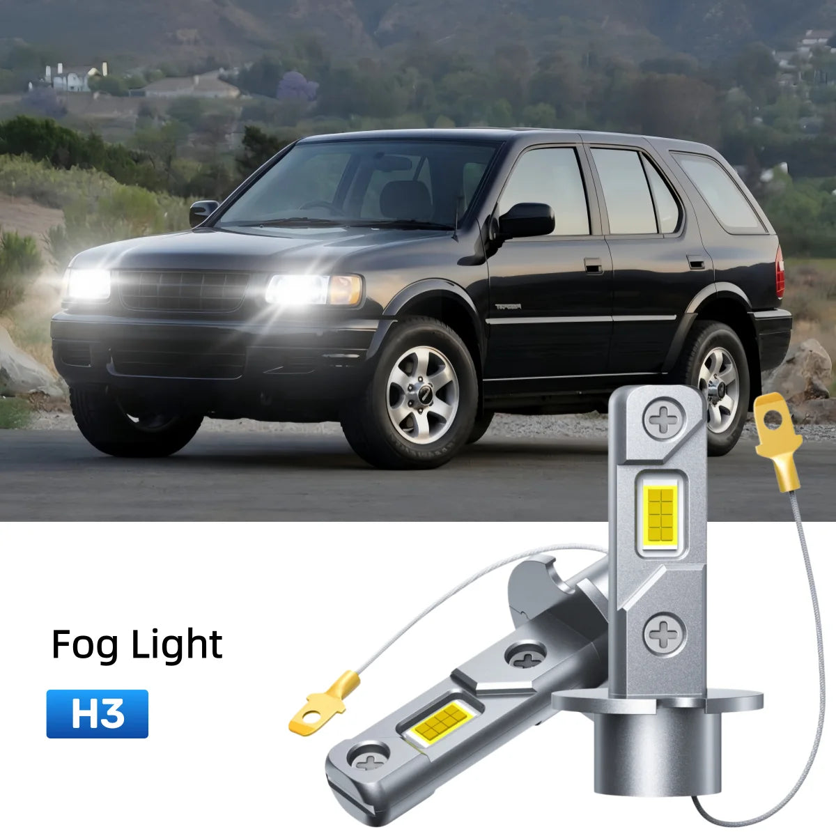 Best H3 LED fog light bulbs replacement for 2000-2002 Honda Passport