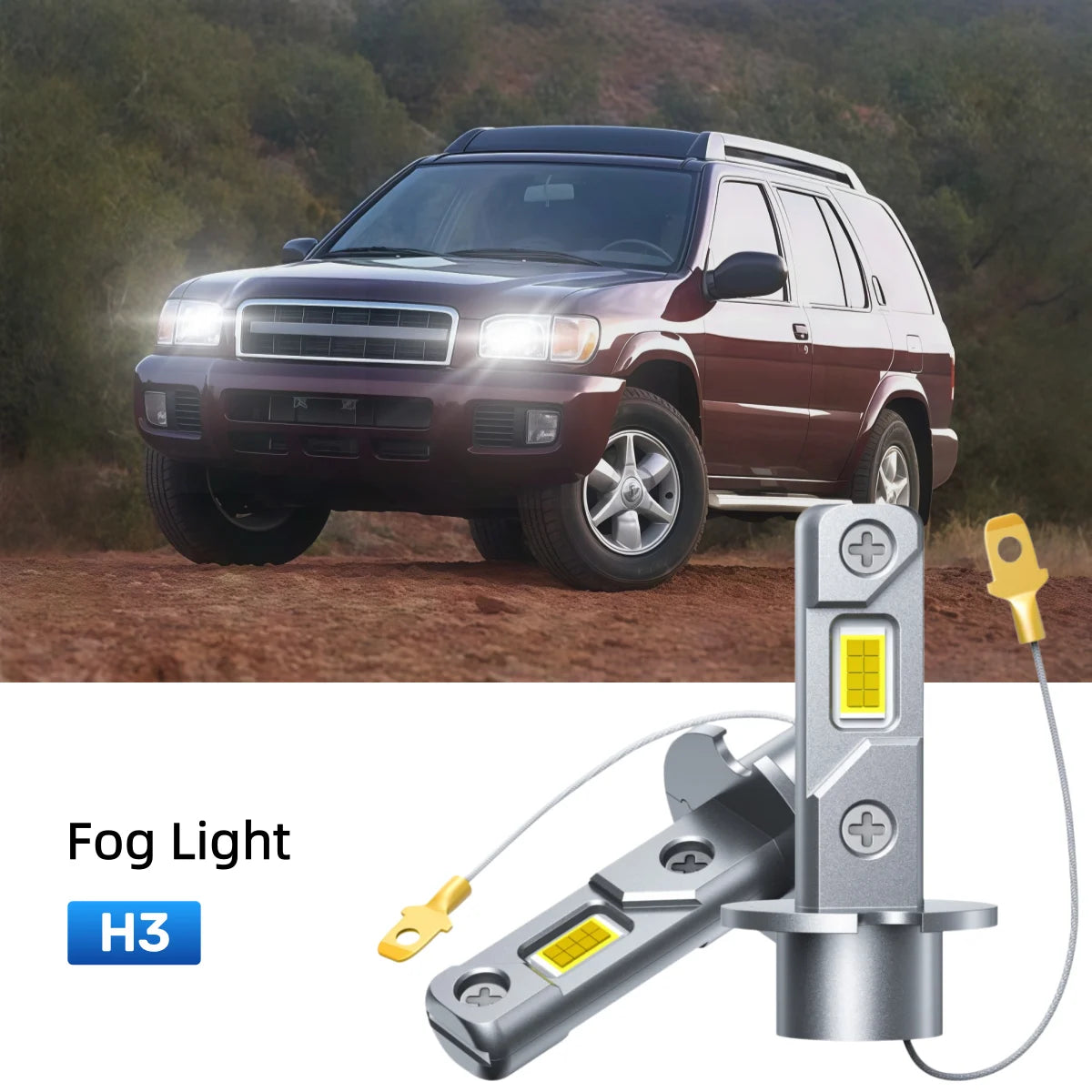 Best H3 LED fog light bulbs replacement for 2000-2003 Nissan Pathfinder