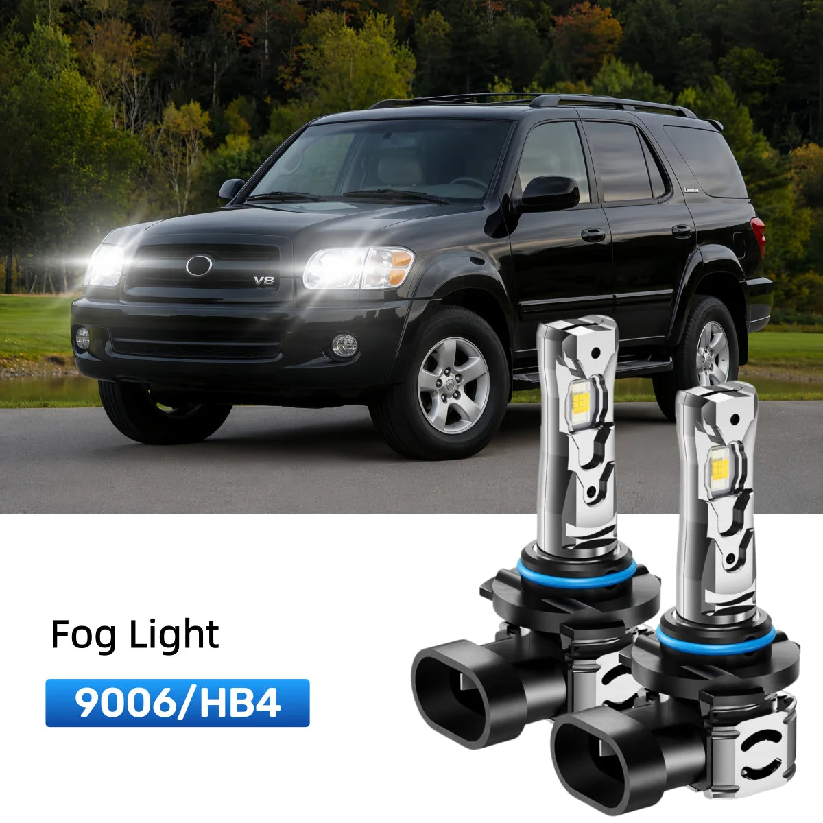 Fit for 2001-2007 Toyota Sequoia H4/9003 LED Headlight Bulbs Upgrade | Brighter and Safer
