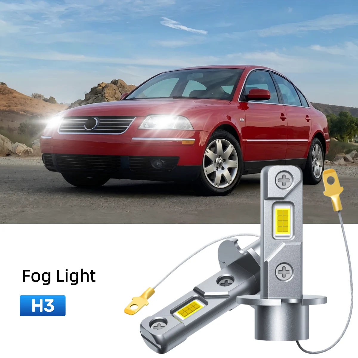 Best H3 LED fog light bulbs replacement for 2001 Volkswagen Passat