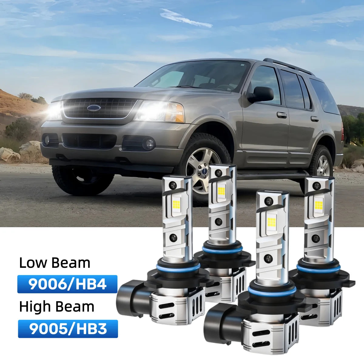 Fit for 2002-2005 Ford Explorer 9005 9006 LED Headlight Bulbs Upgrade | Brighter and Safer